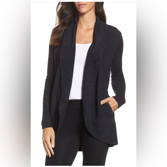 Barefoot Dreams CozyChic Lite Black Circle Cardigan Size XS S - Picture 1 of 6